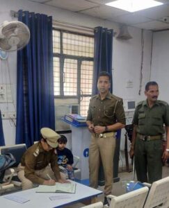 MORADABAD POLICE INSPECTION FOR SAFETY OF BANK ATM.